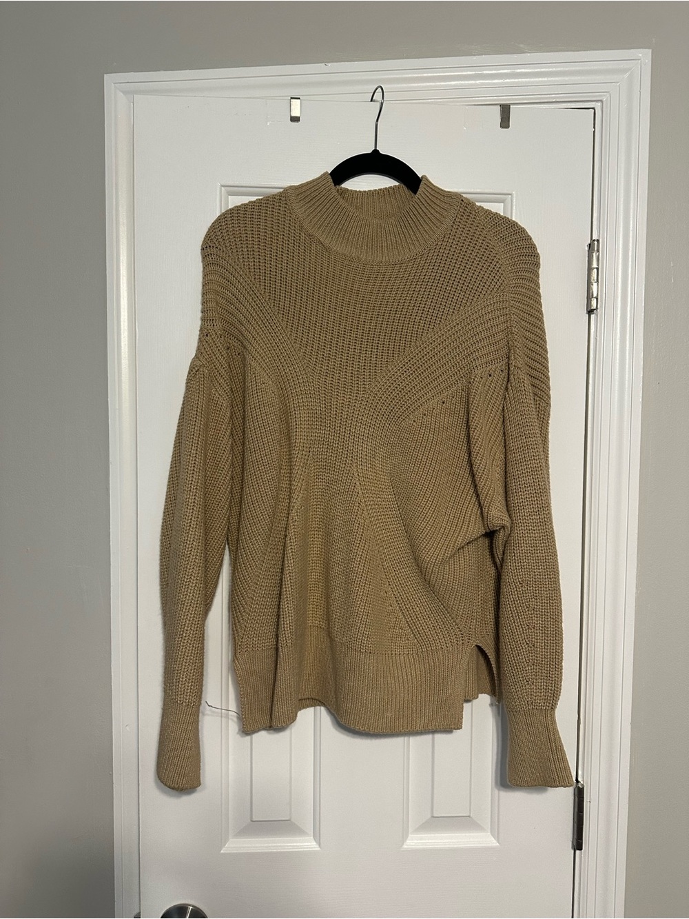 Miss Selfridge Camel Funnel Neck Split Hem Knit View 4